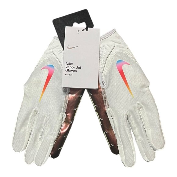 Nike Vapor Jet 7.0 Football Gloves White-Iridescent Men’s Size Medium - Picture 3 of 5